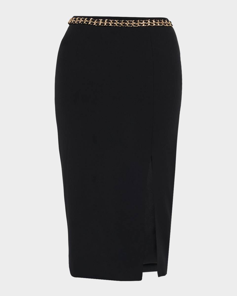 Margery Chain Crepe Midi Skirt